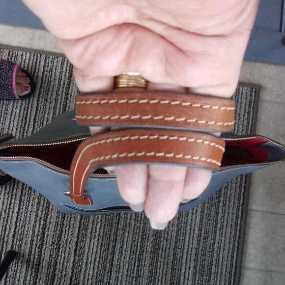 Dooney & Bourke - Tammy  Grain Leather Tote Handbag Large Gray - Picture 3 of 7